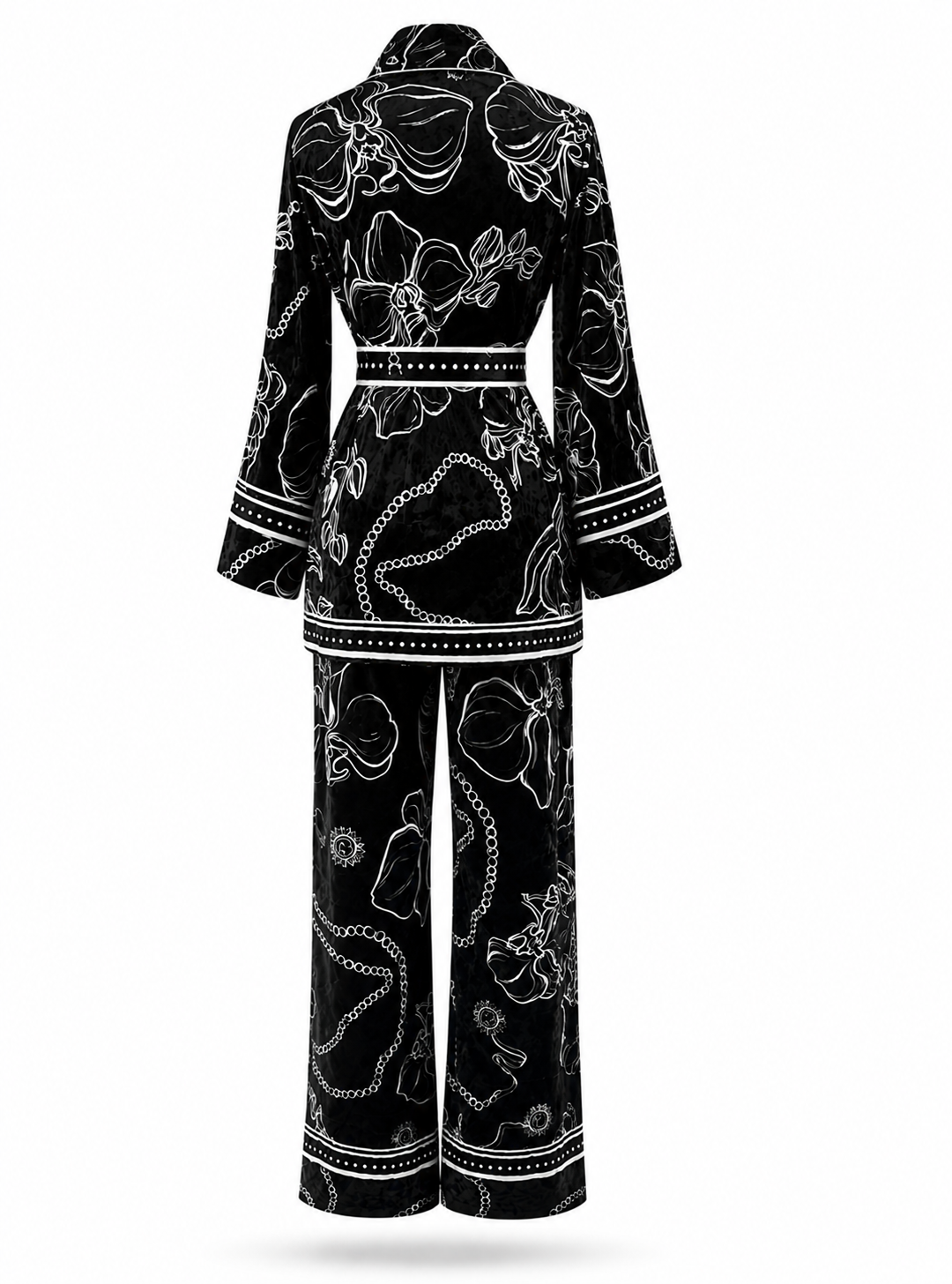 Hime × aobouzu × VALIEM Black/White set Orchide velvet kimono set – Maison Riché