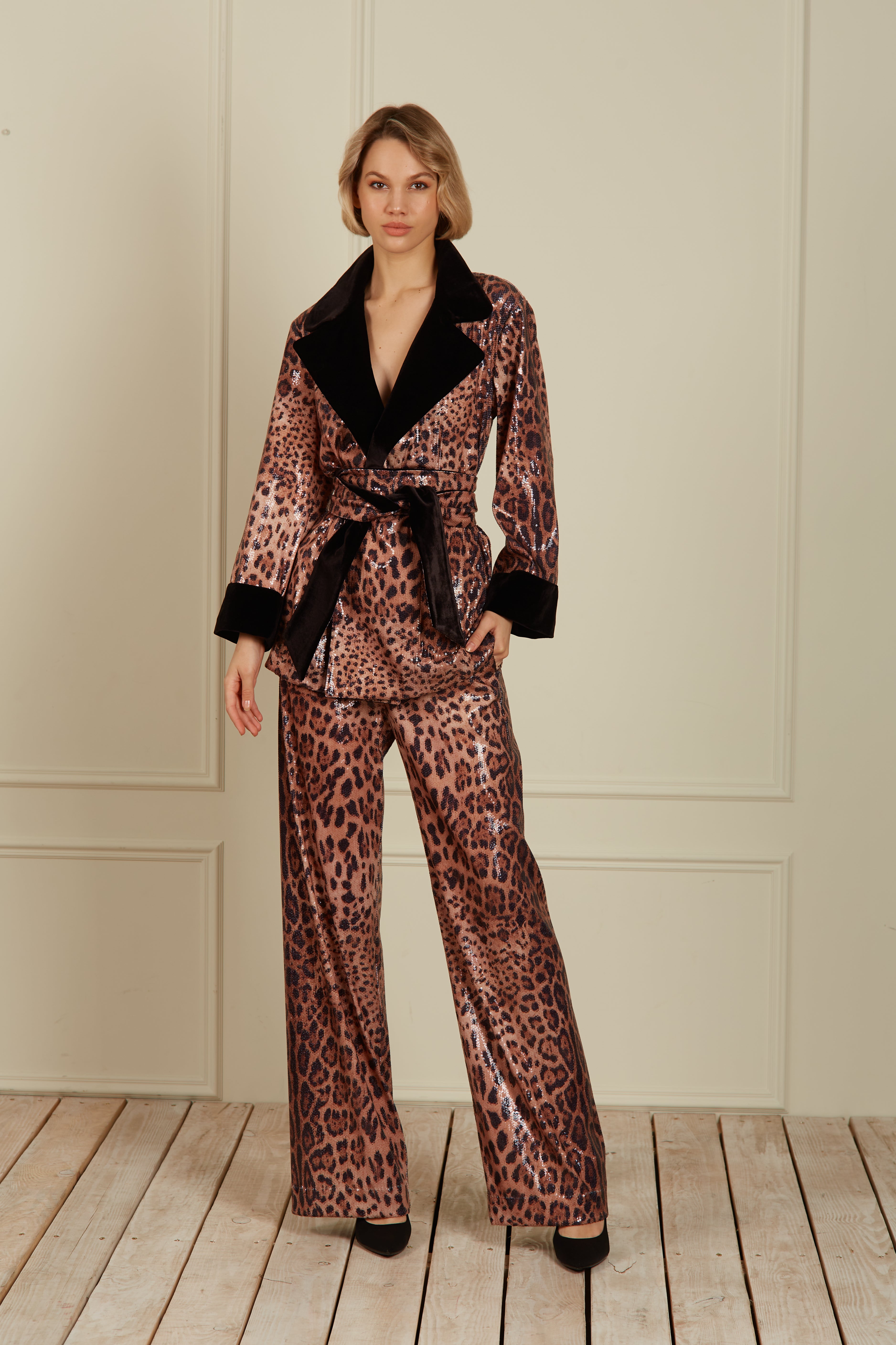 Leopard Sequin Pajama Set – Maison Riché